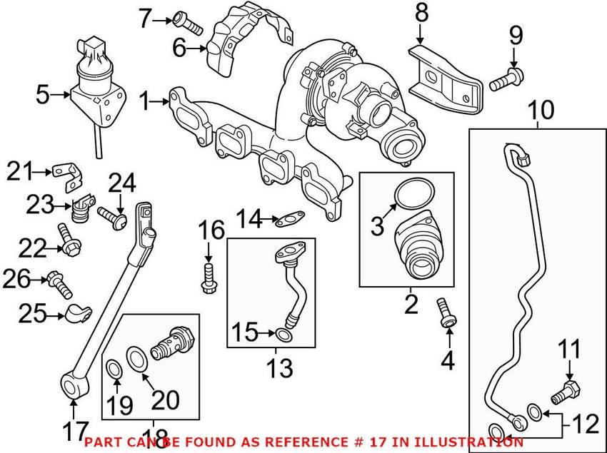 VW Turbocharger Manifold Support Brace 03L145535D